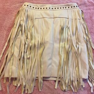 cream colored skirt